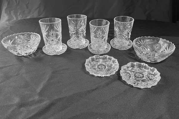 Card Party Set - Early American Prescut (EAPC) Glassware by Anchor Hocking
