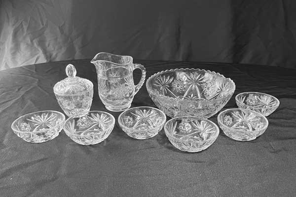 Dessert Set - Early American Prescut (EAPC) Glassware by Anchor Hocking