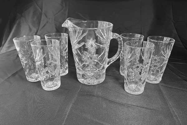 Iced Tea Set - Early American Prescut (EAPC) Glassware by Anchor Hocking