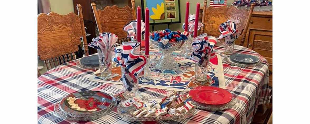 Patriotic celebration. Photo and table setting by Diana Ruth Adams.
