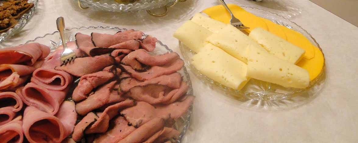 Meat and cheese selections on EAPC large and small platters.